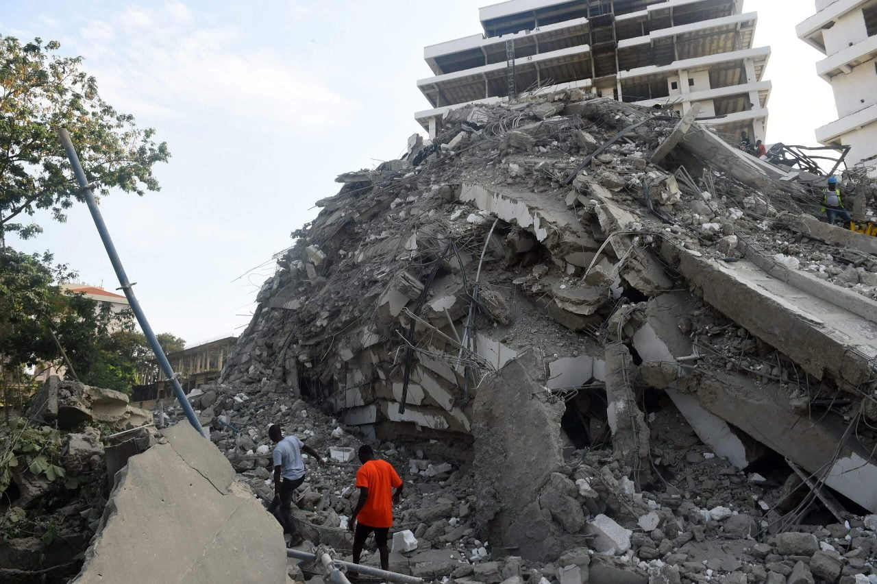 Six trapped as seven-storey building collapses in Lagos