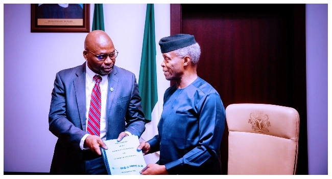 Prof Osinbajo receives AMCON debt recovery report