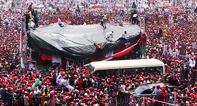 Stage Collapses During Inauguration Of Abba Kabir As Kano Governor