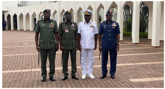 President Tinubu decorates service chiefs with new ranks