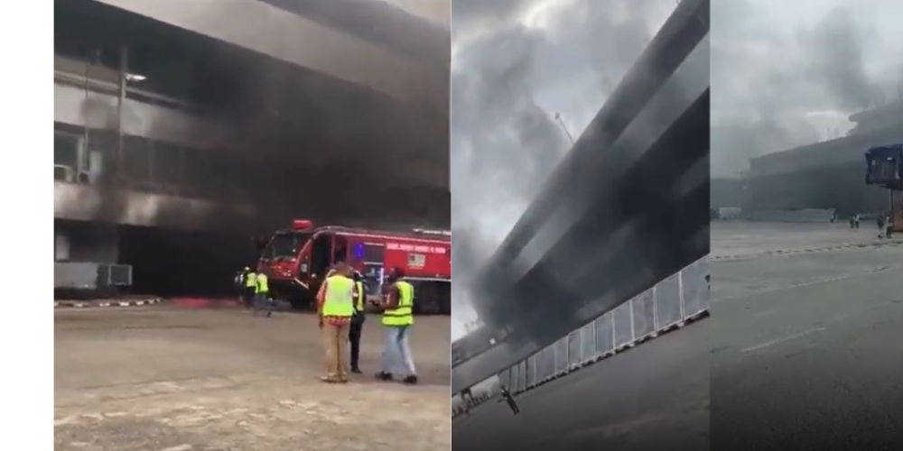 Pandemonium as Fire Guts Lagos Airport