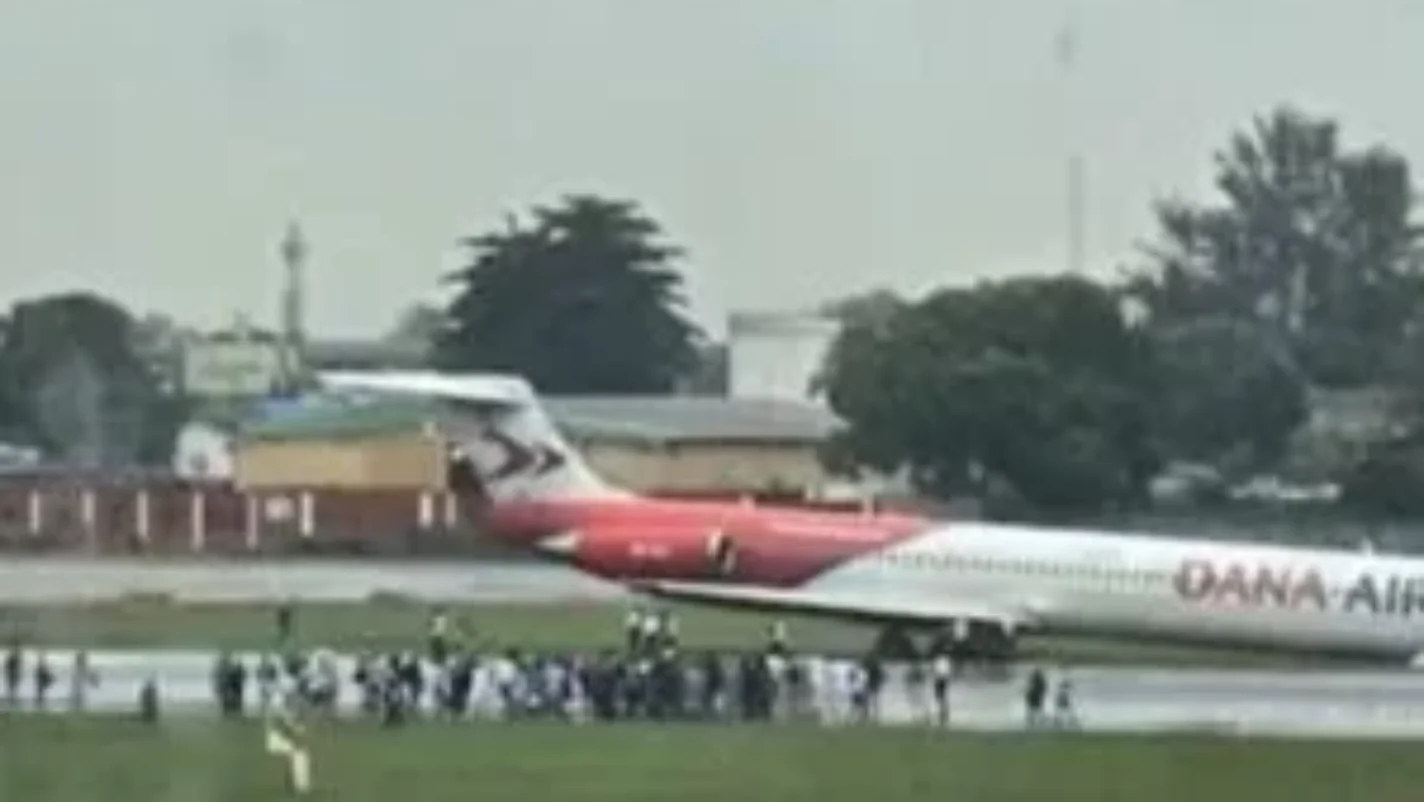 Passengers, crew unharmed as Dana Air aircraft veers off runway