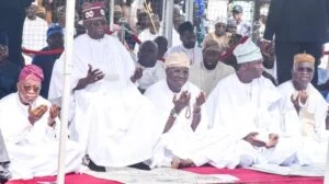 Tinubu observes Eid el-Fitr prayer in Lagos, urges religious tolerance